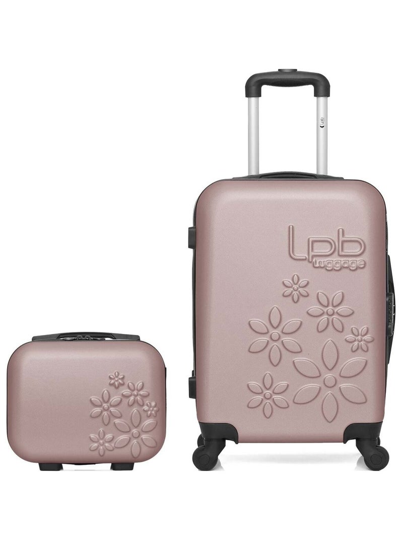 Lot de 2 - Valise cabine et vanity ELEONOR Rose clair - Kiabi