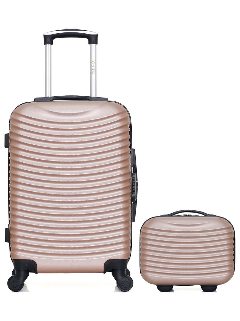 Lot de 2 - Valise cabine et vanity ETNA Rose clair - Kiabi
