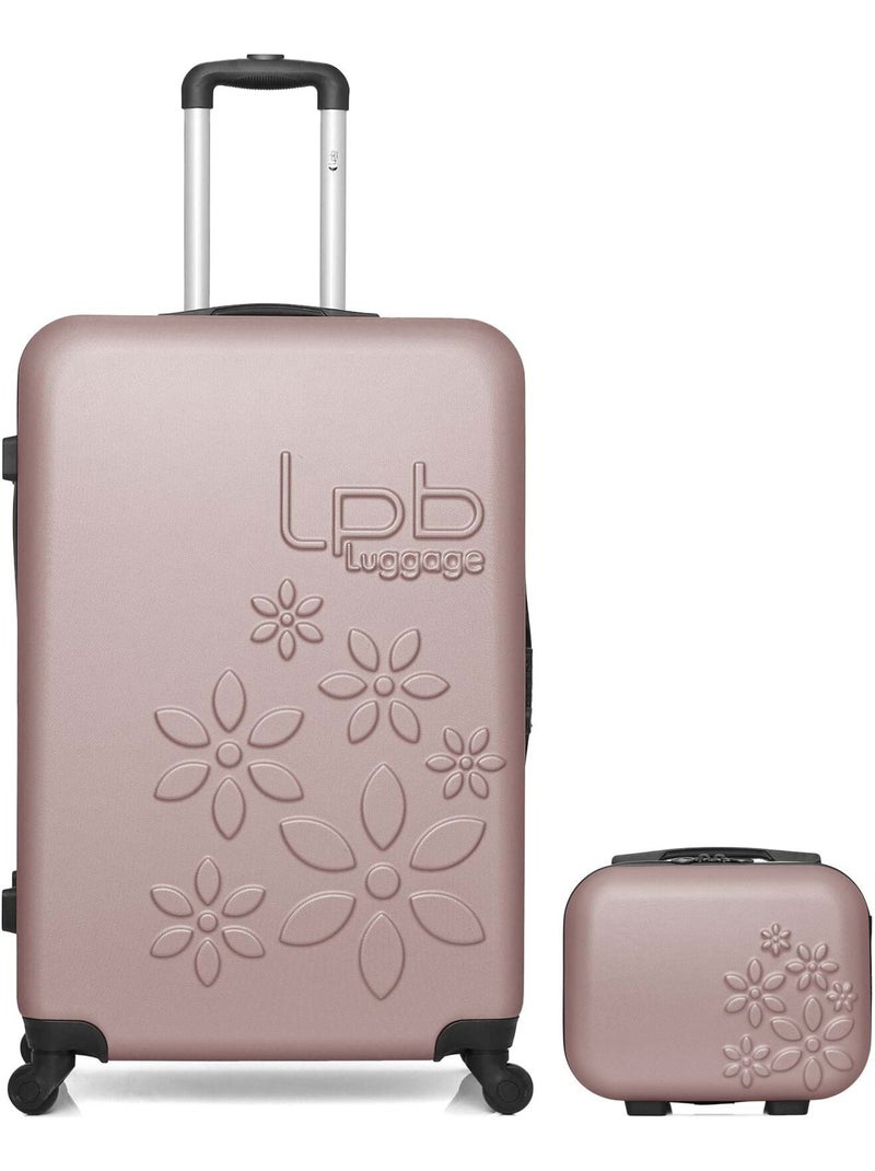 Lot de 2 - Valise grand format et vanity ELEONOR Rose clair - Kiabi