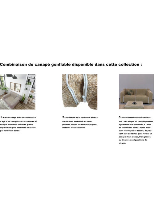 Lot de 2 accoudoirs gonflables pour fauteuil modulable extérieur FORMENTERA - Kiabi