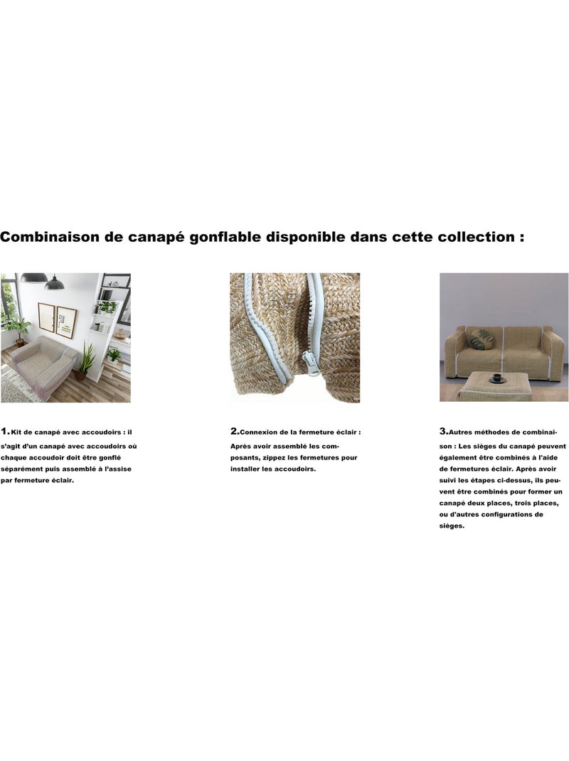 Lot de 2 accoudoirs gonflables pour fauteuil modulable extérieur FORMENTERA Beige - Kiabi