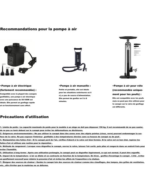 Lot de 2 accoudoirs gonflables pour fauteuil modulable extérieur FORMENTERA - Kiabi