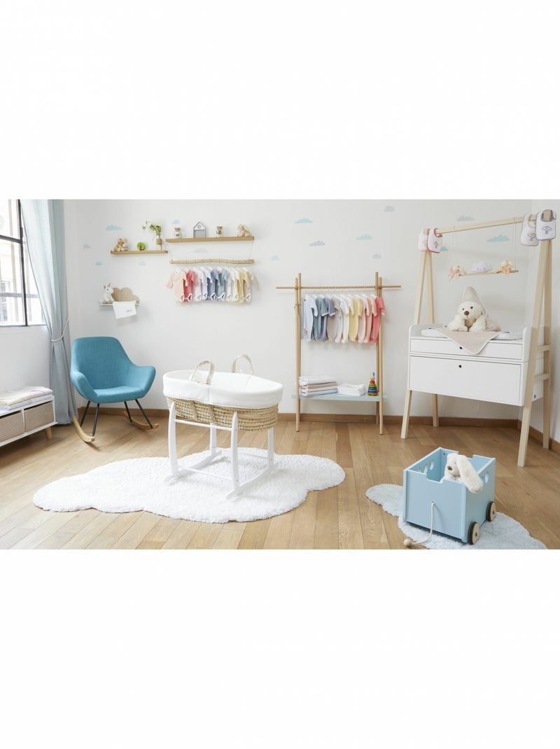 Lot de 2 Alèses 80x30cm en Coton Bio pour Couffin, Nacelle ou Berceau Blanc - Kiabi