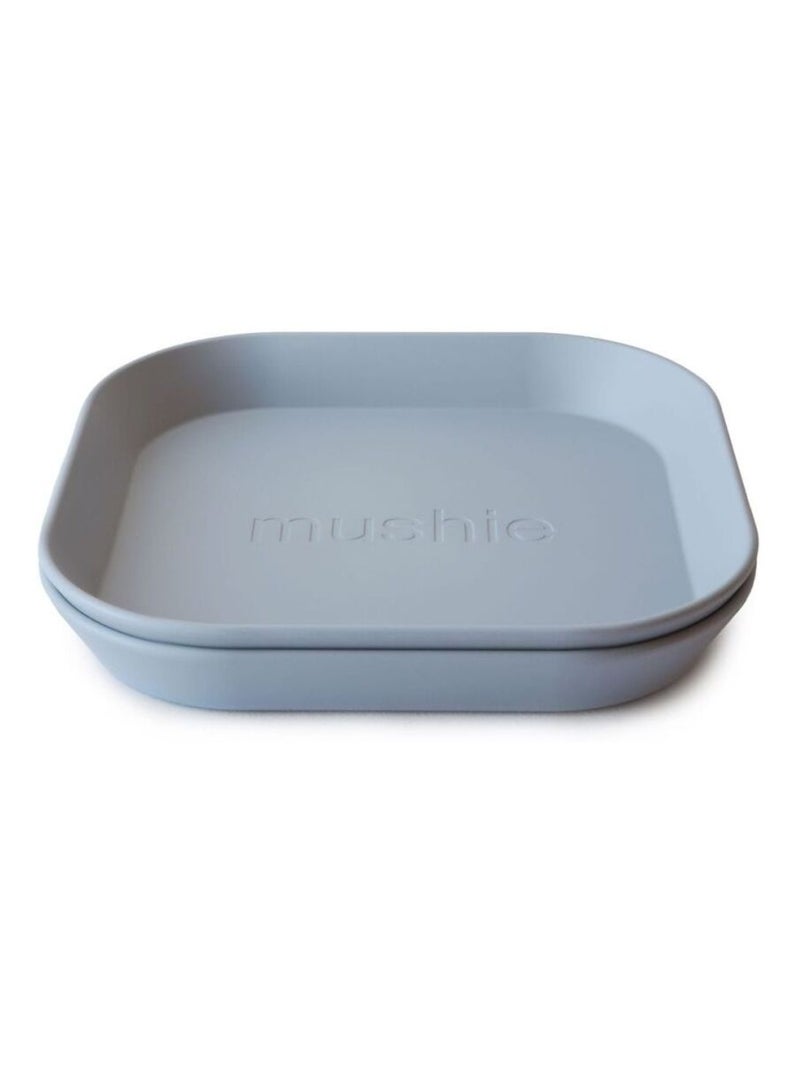 Lot de 2 assiettes carrées Blanc nacré - Kiabi