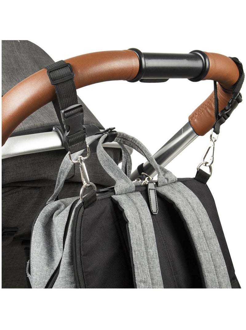 Lot de 2 attaches poussette universelles pour sac à langer Noir - Kiabi