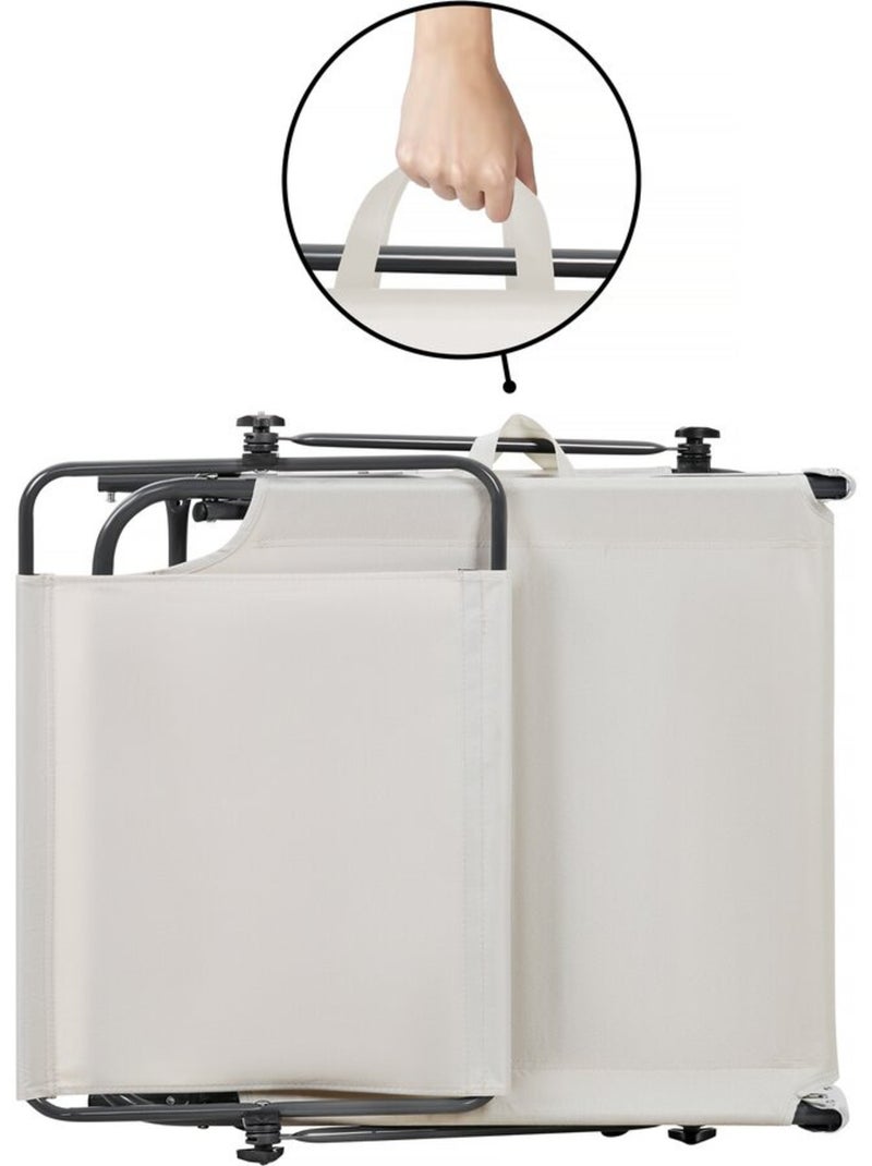 Lot de 2 bain de soleil pliable "Lazy" - Avec pare soleil Beige - Kiabi