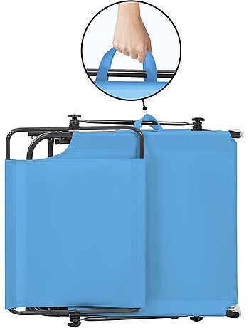 Lot de 2 bain de soleil pliable "Lazy" - Avec pare soleil