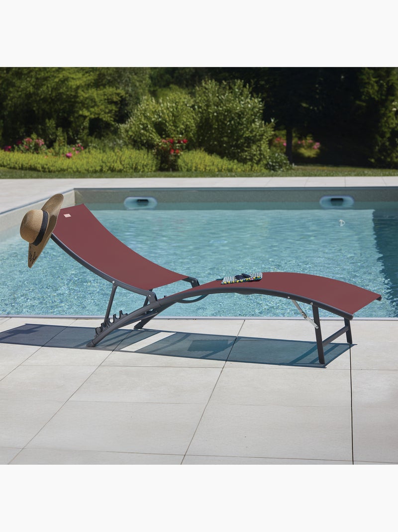 Lot de 2 Bains de soleil Bahia Bordeaux - Kiabi