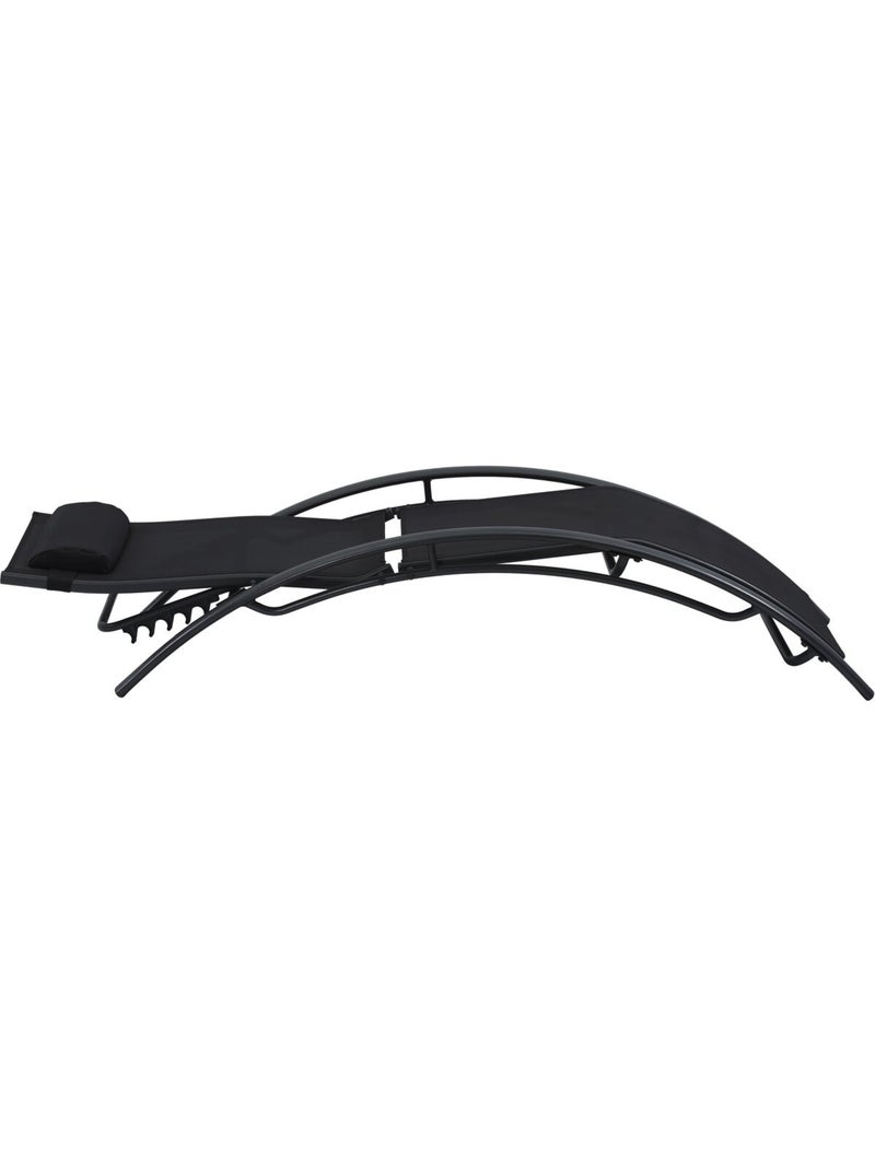Lot de 2 bains de soleil en aluminium Beauty Noir - Kiabi