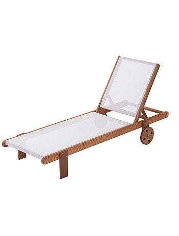 Lot de 2 bains de soleil en bois exotique