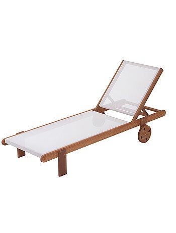 Lot de 2 bains de soleil en bois exotique