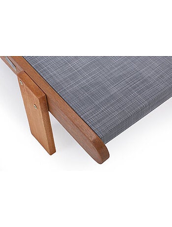 Lot de 2 bains de soleil en bois exotique