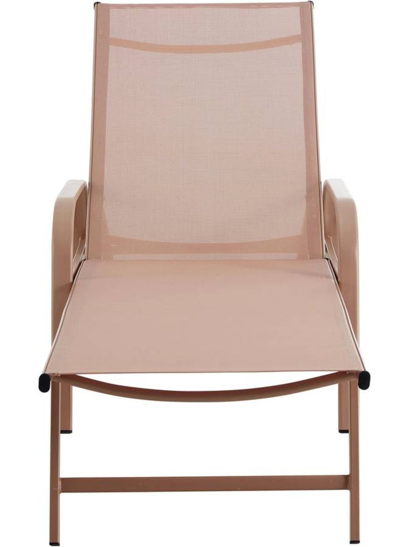 Lot de 2 Bains de soleil en métal avec accoudoirs Marron - Kiabi