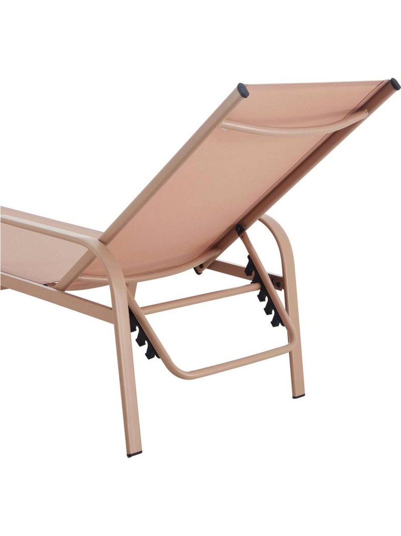 Lot de 2 Bains de soleil en métal avec accoudoirs Marron - Kiabi