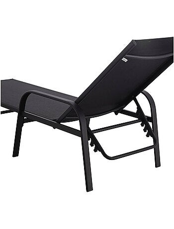Lot de 2 Bains de soleil en métal avec accoudoirs