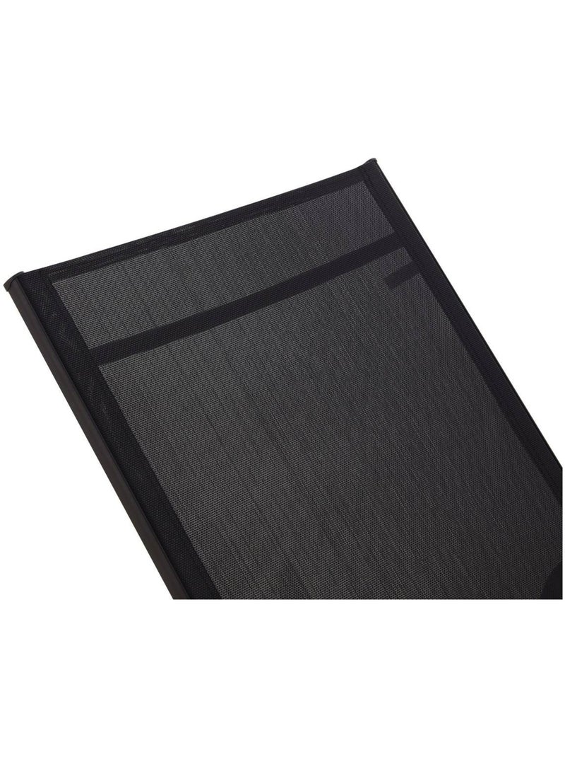 Lot de 2 Bains de soleil en métal avec accoudoirs Noir - Kiabi