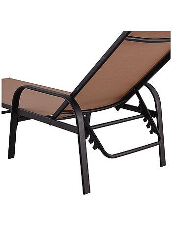 Lot de 2 Bains de soleil en métal avec accoudoirs