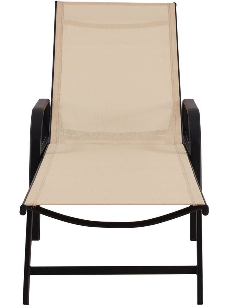 Lot de 2 Bains de soleil en métal Beige - Kiabi