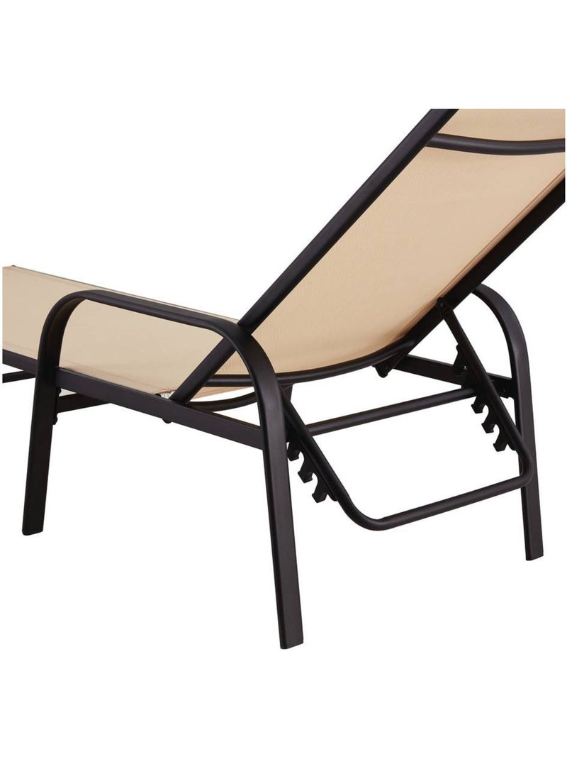 Lot de 2 Bains de soleil en métal Beige - Kiabi