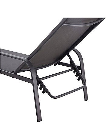 Lot de 2 Bains de soleil en métal avec accoudoirs