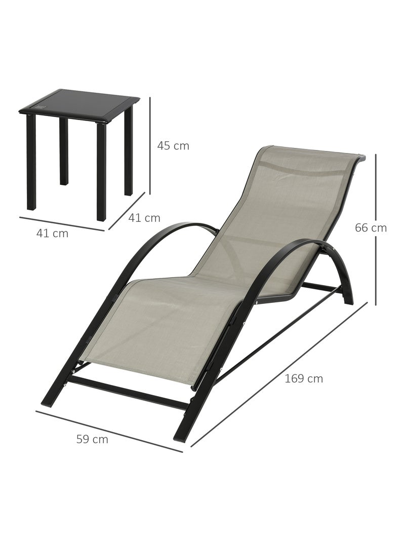 Lot de 2 bains de soleil Grège - Kiabi