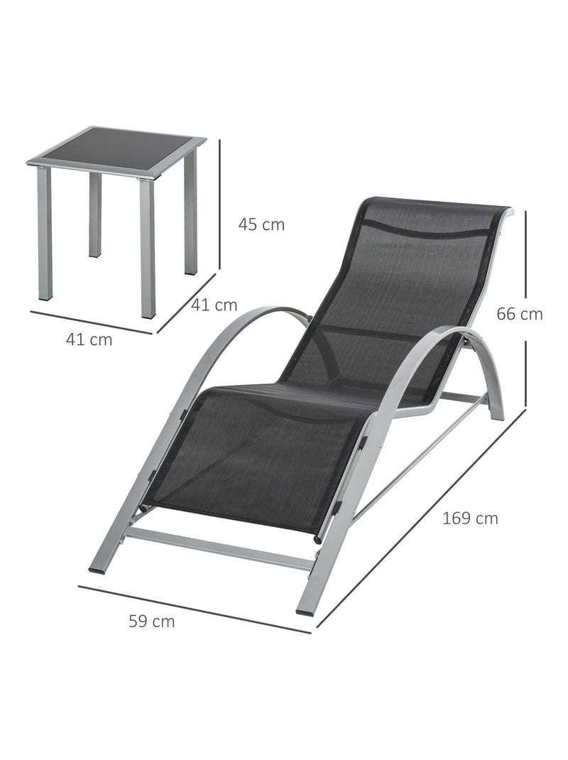 Lot de 2 bains de soleil Gris - Kiabi