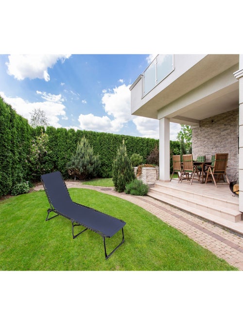 Lot de 2 bains de soleil pliables en acier et textilène - Kiabi