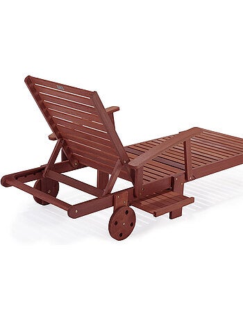 Lot de 2 bains de soleil pliant en bois exotique