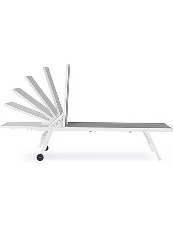 Lot de 2 bains de soleil textilène aluminium