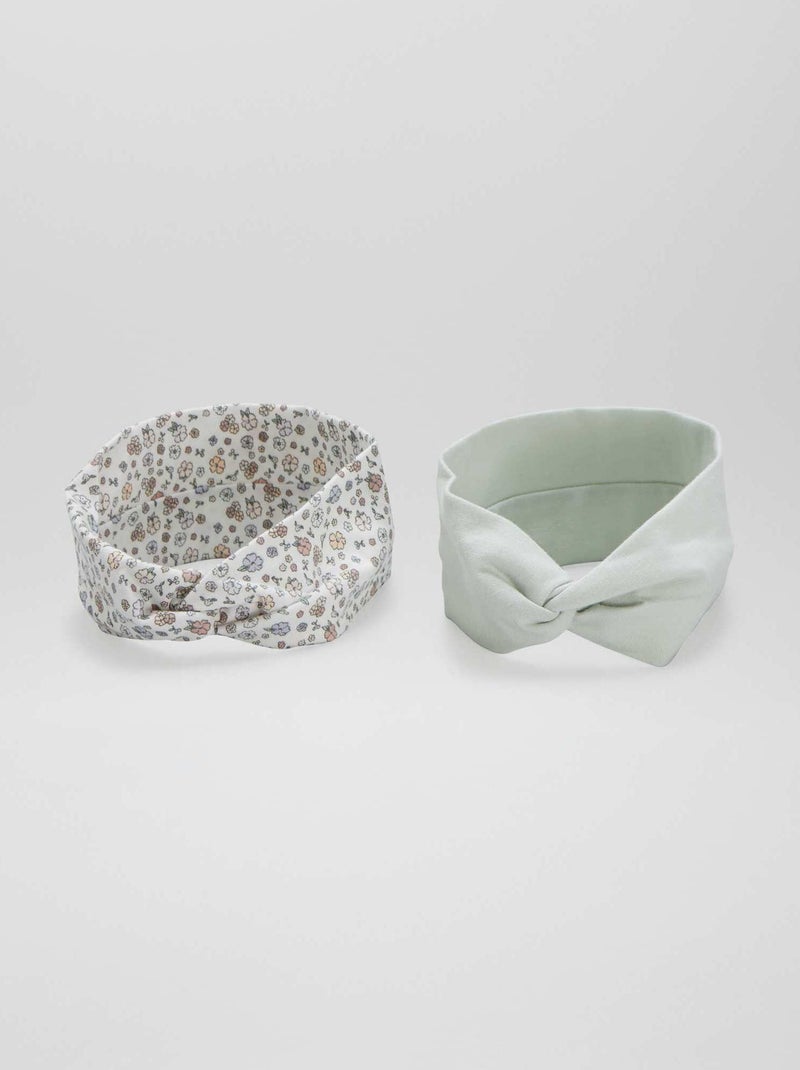 Lot de 2 bandeaux croisés en maille BLANC - Kiabi