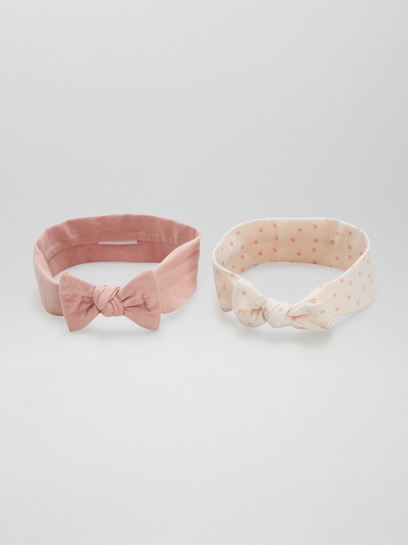 Lot de 2 bandeaux fantaisies Rose - Kiabi