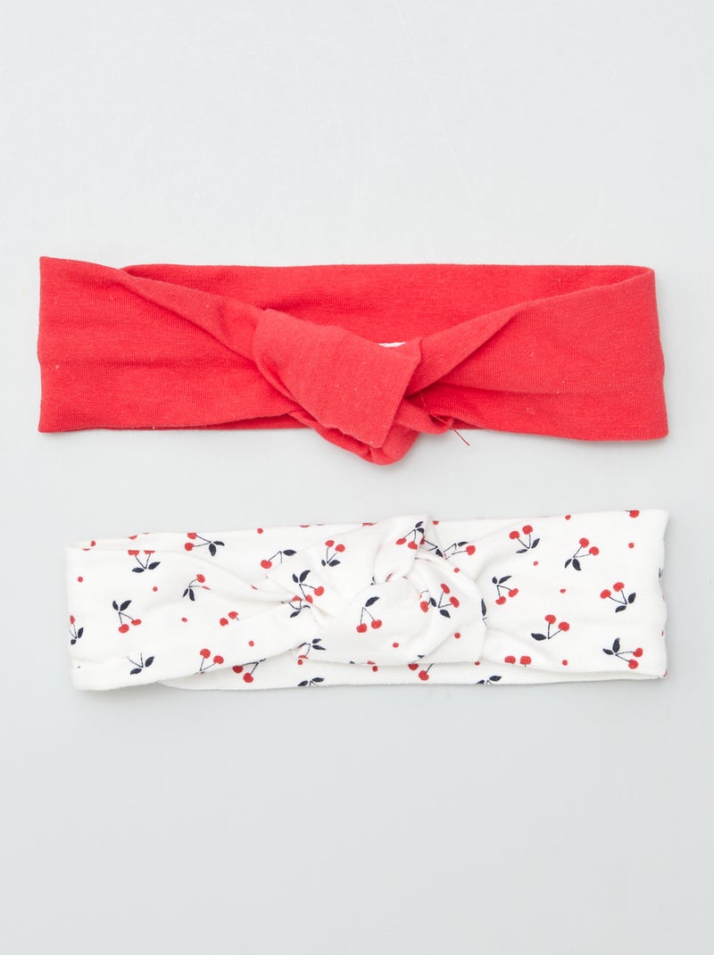 Lot de 2 bandeaux nœud Rouge - Kiabi