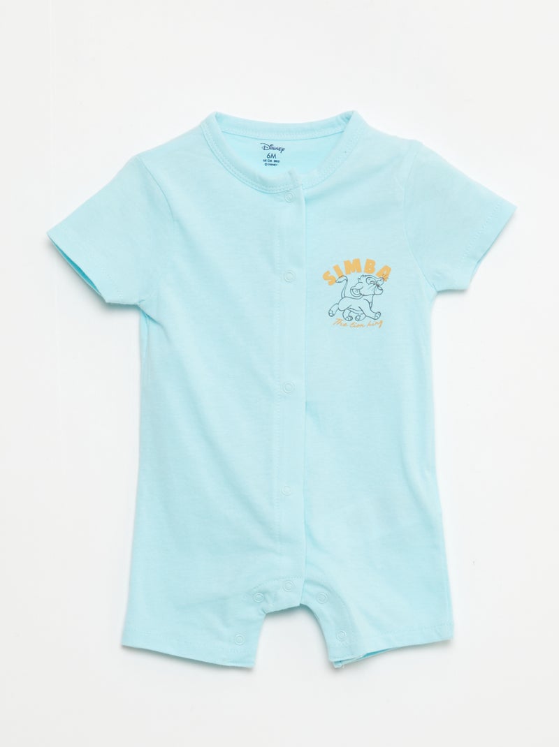 Lot de 2 barboteuses à manches courtes 'Disney' Bleu clair - Kiabi