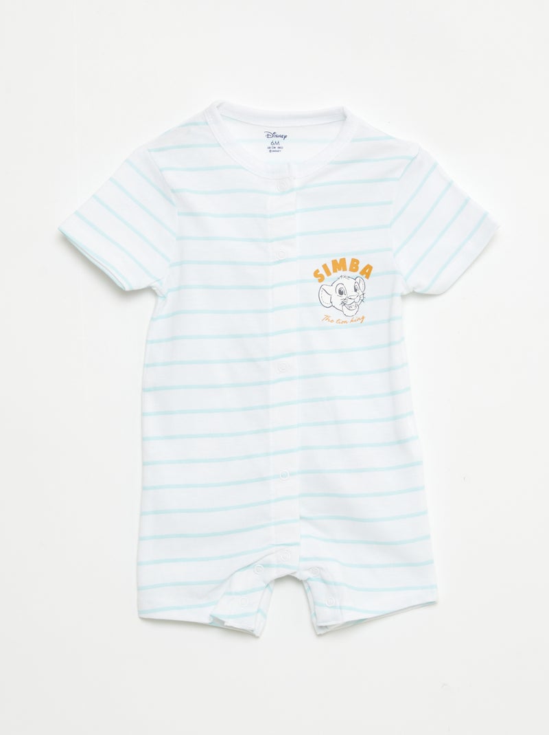 Lot de 2 barboteuses à manches courtes 'Disney' Bleu clair - Kiabi