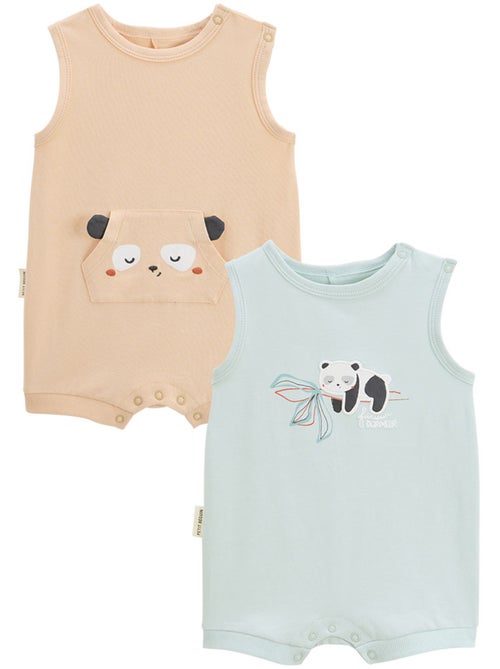 Lot de 2 barboteuses bébé Bento - Kiabi