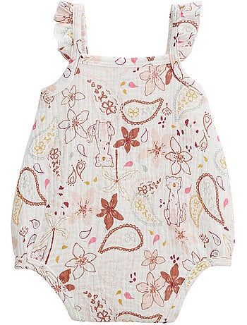 Lot de 2 barboteuses bloomer bébé en gaze de coton Arizona