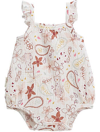 Lot de 2 barboteuses bloomer bébé en gaze de coton Arizona