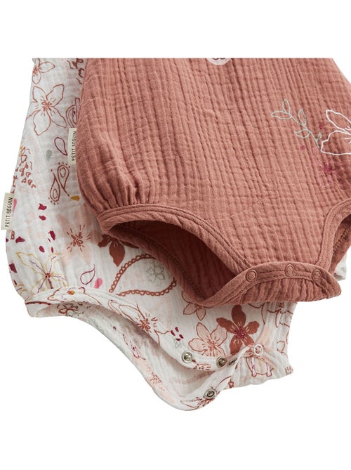 Lot de 2 barboteuses bloomer bébé en gaze de coton Arizona - Kiabi
