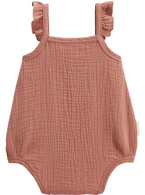 Lot de 2 barboteuses bloomer bébé en gaze de coton Arizona - Kiabi