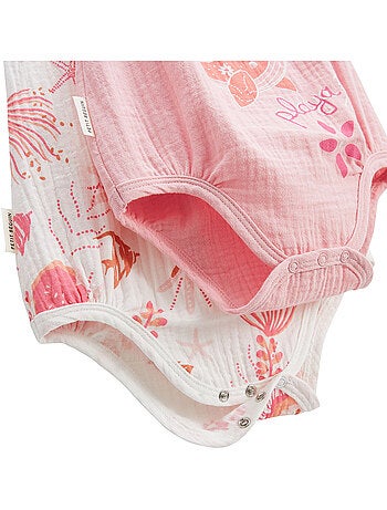 Lot de 2 barboteuses bloomer bébé en gaze de coton Bahamas