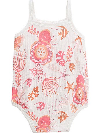 Lot de 2 barboteuses bloomer bébé en gaze de coton Bahamas