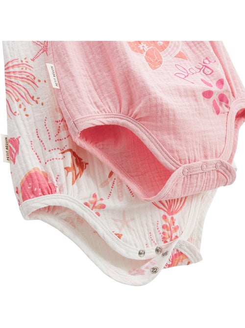 Lot de 2 barboteuses bloomer bébé en gaze de coton Bahamas - Kiabi
