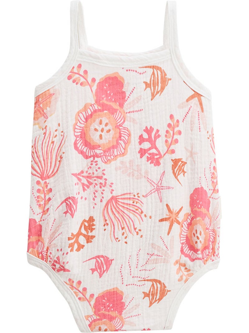Lot de 2 barboteuses bloomer bébé en gaze de coton Bahamas Rose - Kiabi