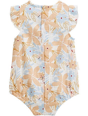 Lot de 2 barboteuses bloomer bébé en gaze de coton Praline