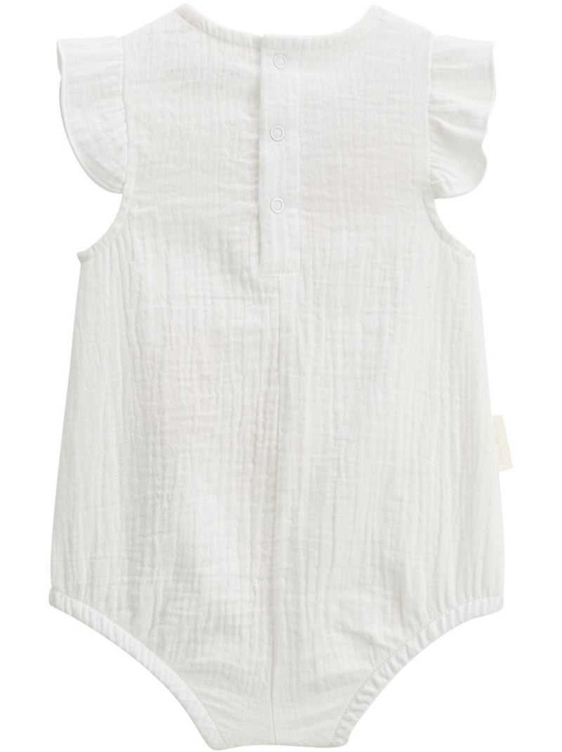 Lot de 2 barboteuses bloomer bébé en gaze de coton Praline Ecru - Kiabi