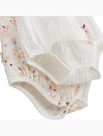 Lot de 2 barboteuses bloomer bébé en gaze de coton Praline