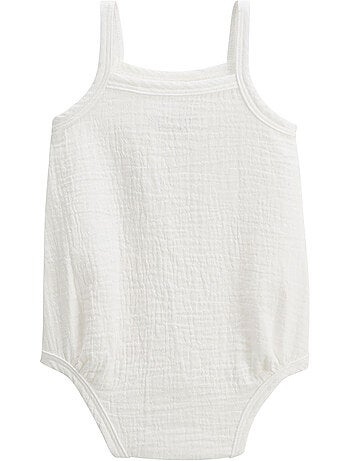 Lot de 2 barboteuses bloomer bébé en gaze de coton Praline