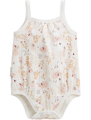 Lot de 2 barboteuses bloomer bébé en gaze de coton Praline