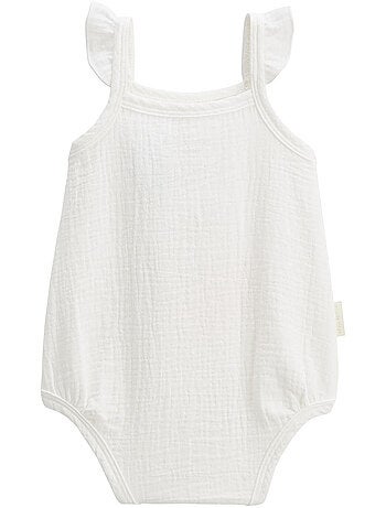 Lot de 2 barboteuses bloomer bébé en gaze de coton Praline