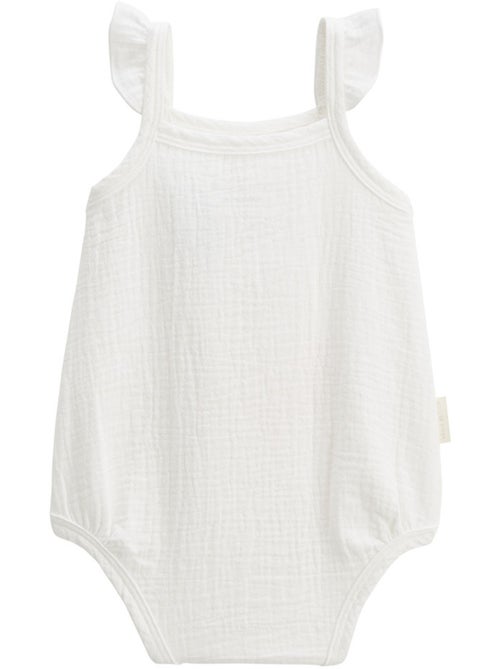 Lot de 2 barboteuses bloomer bébé en gaze de coton Praline - Kiabi